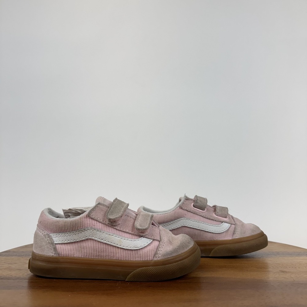 Little Kids Girls Vans Old Skool V Pink Low Top Casual Sneakers Shoes Size 9 C